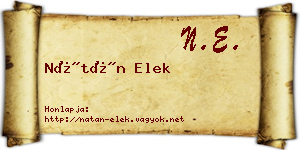 Nátán Elek névjegykártya